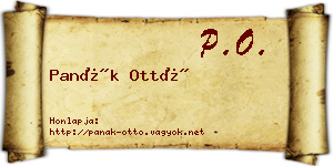 Panák Ottó névjegykártya